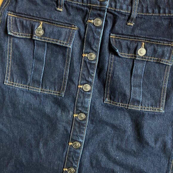 CURRENT ELLIOT DENIM CARPENTER style MIDI DENIM SKIRT SIZE 30==8/10 US - Picture 3 of 8